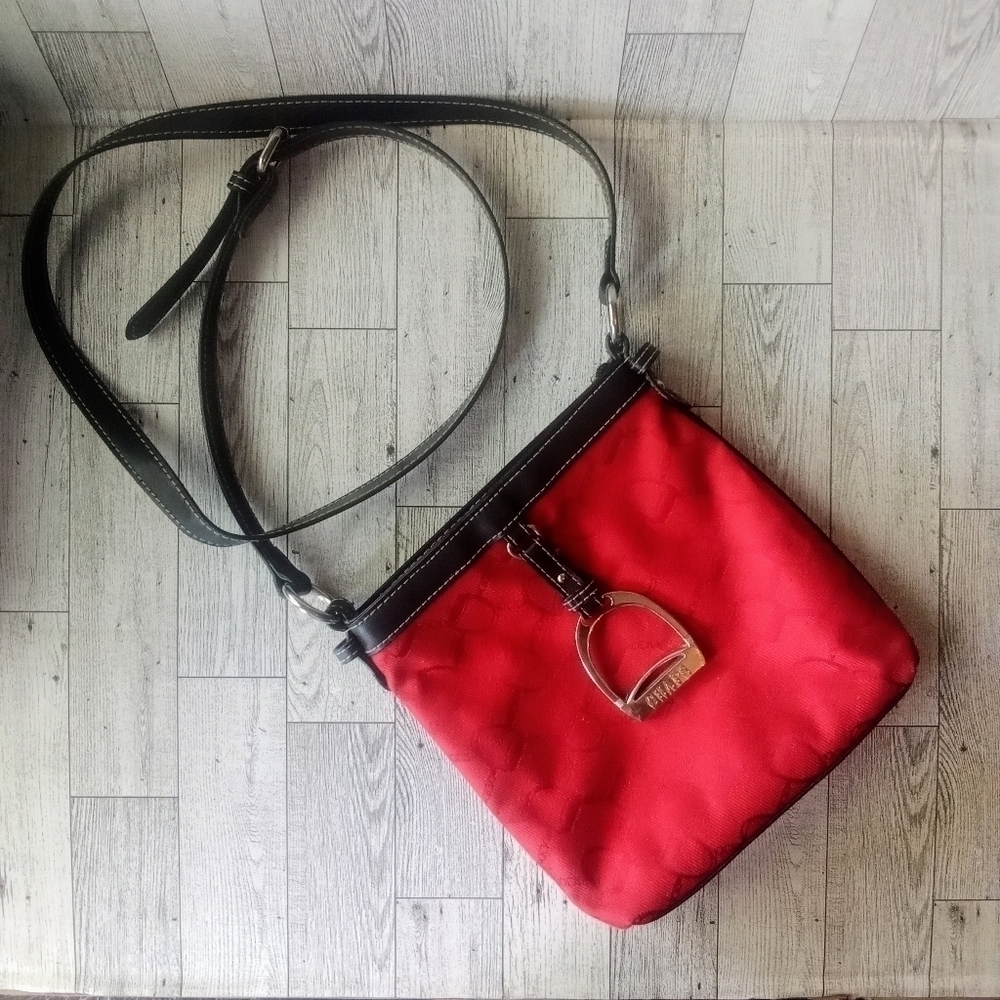 CHAPS Red Logo Pattern Crossbody Shoulder Bag Vintage